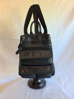 Vintage Fiorucci Black Leather Backpack